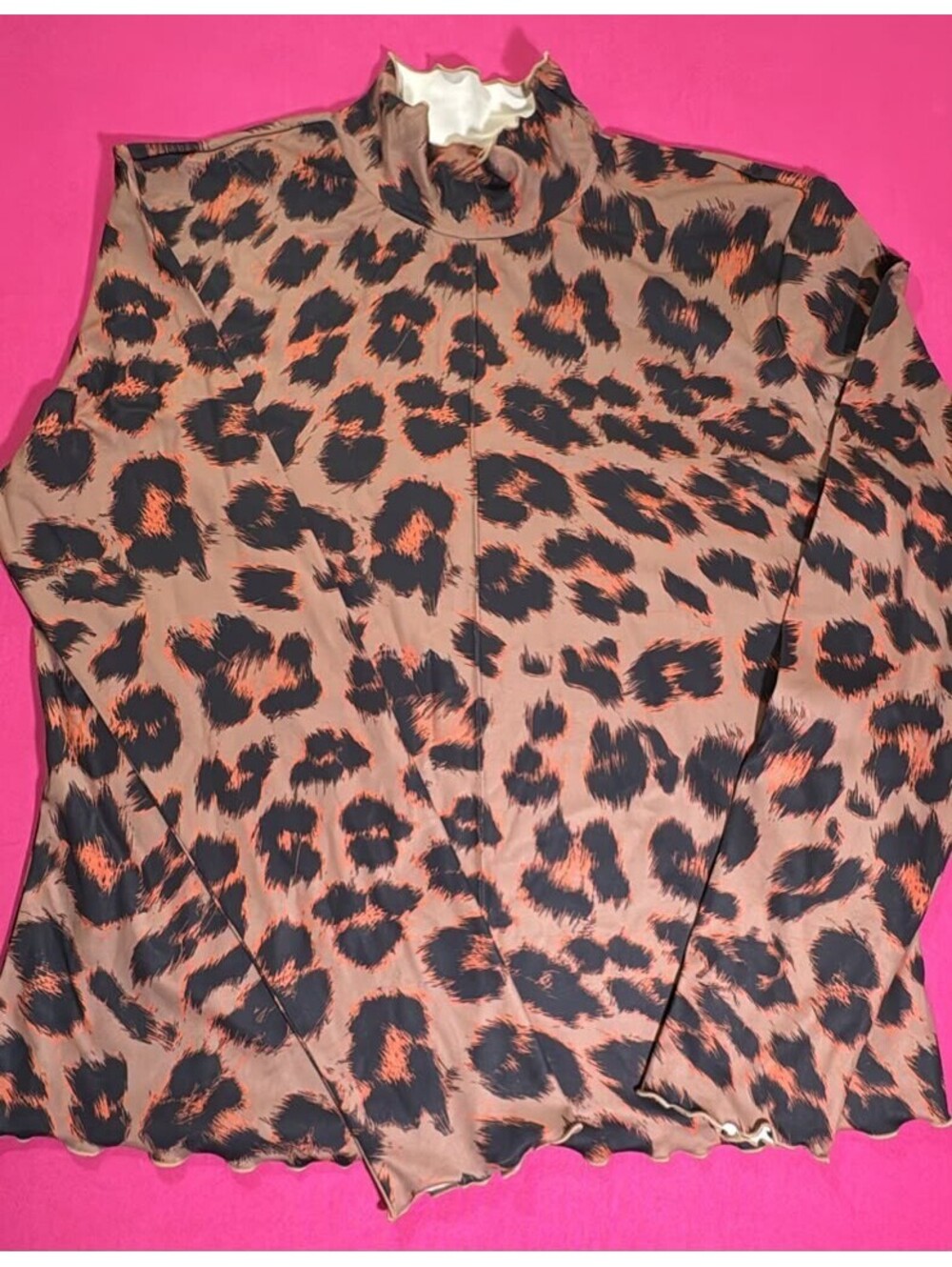 A New Day Leopard Print Mock Neck Top – Size XXL